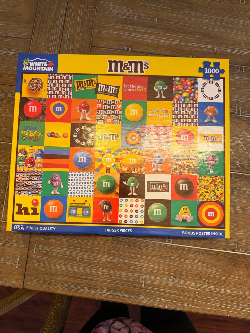 M&M'S Multi-Color Mosaic Puzzle with Yellow Border